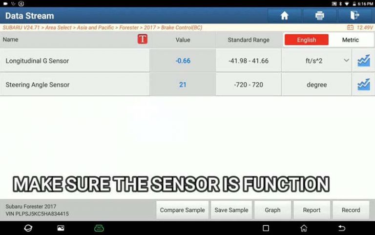 How To Do G Sensor Calibrationsteering Angle Sensor Sas Calibration