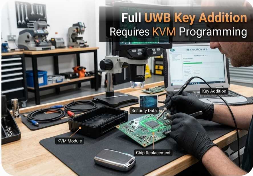 Jaguar Land Rover KVM module chip replacement for smart key programming