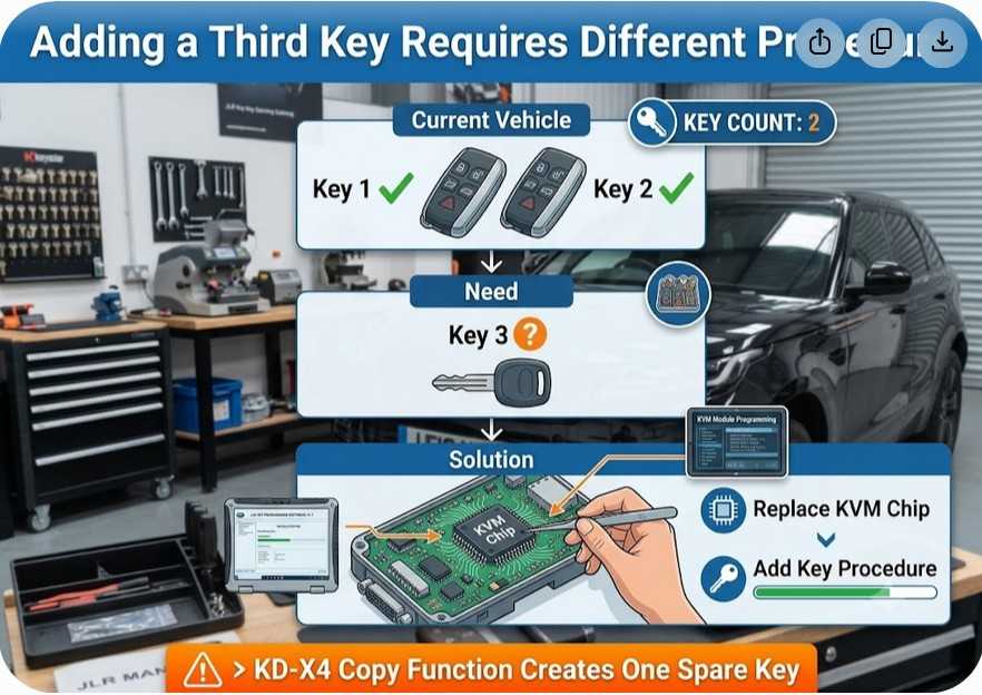 JLR third smart key programming requiring KVM module procedure