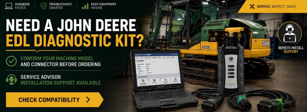 John Deere EDL and Service ADVISOR diagnostic kit for construction equipment