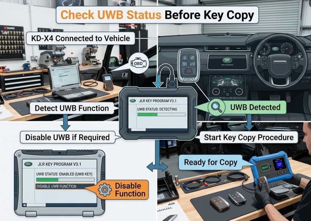 KEYDIY KD-X4 copying Jaguar Land Rover smart key data to ZB24-5 remote