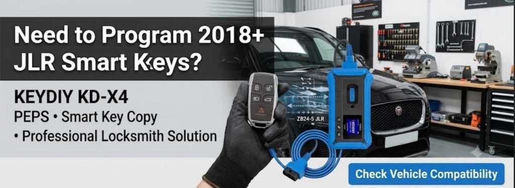 KEYDIY KD-X4 JLR smart key programming tool compatibility banner