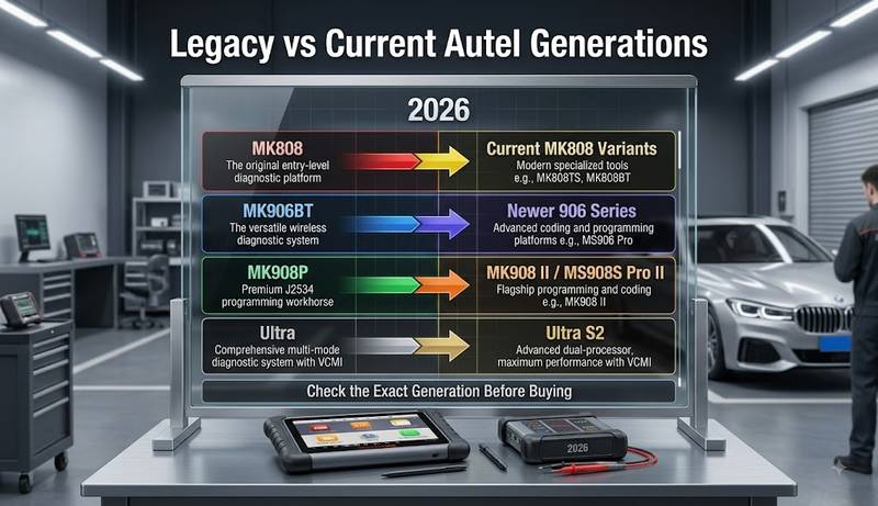 Legacy and current Autel scanner generation comparison