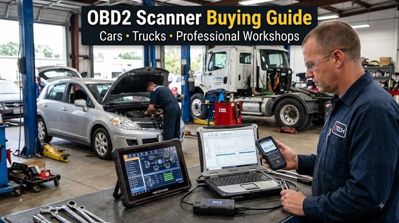 Professional OBD2 scanner buying guide for cars trucks and repair workshops