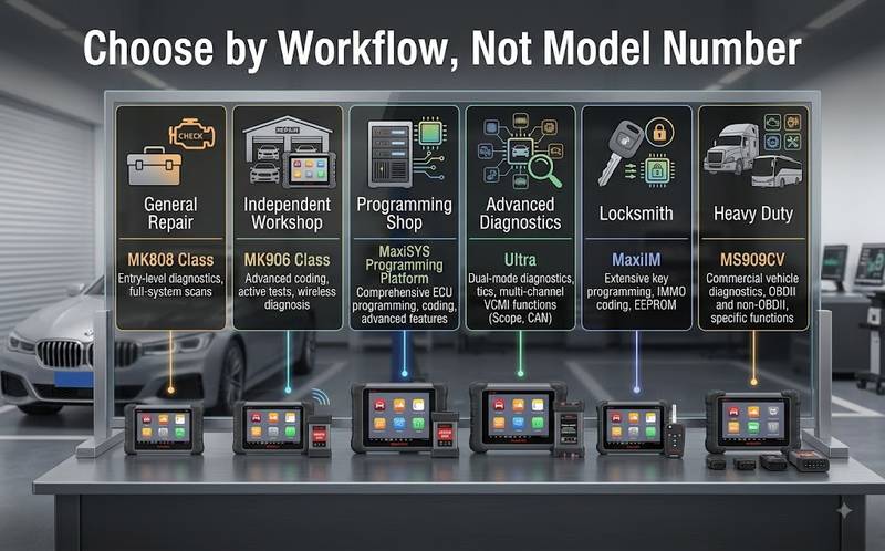 Selecting an Autel scanner for repair shops locksmiths and heavy duty workshops